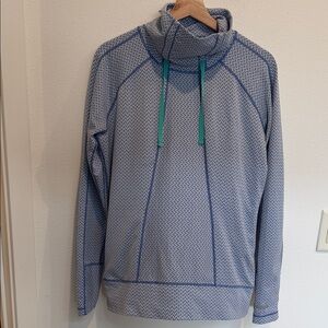 Avalanche Heather Light Blue Pullover Hoodie with Teal Drawstrings